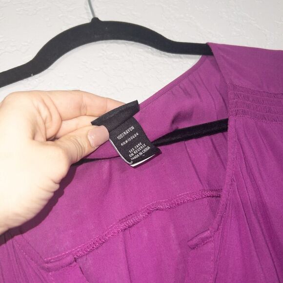 Torrid Purple Quarter Sleeve Blouse Size 0 - Picture 6 of 6